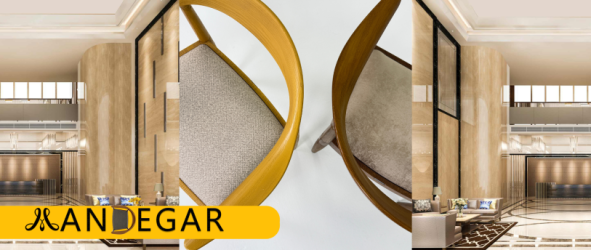 طراحی داخلی هتل با میز و صندلی پلیمری مدرن