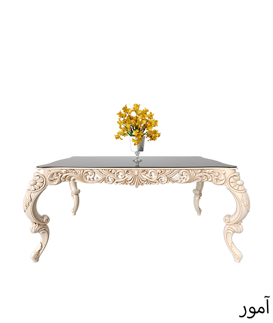 طاولة طعام آمور زجاج بسيطة ومطبوعة