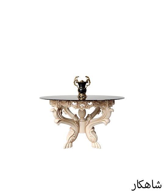 طاولة طعام دائرية شاهكار بزجاج بسيط