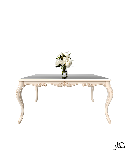 طاولة طعام زجاجية بسيطة ومطبوعة